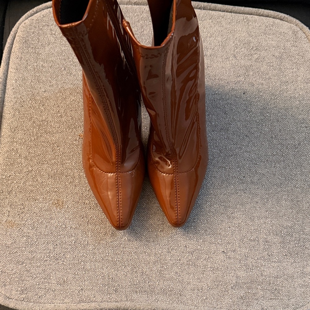 Aldo Glossy Brown Heeled Boots